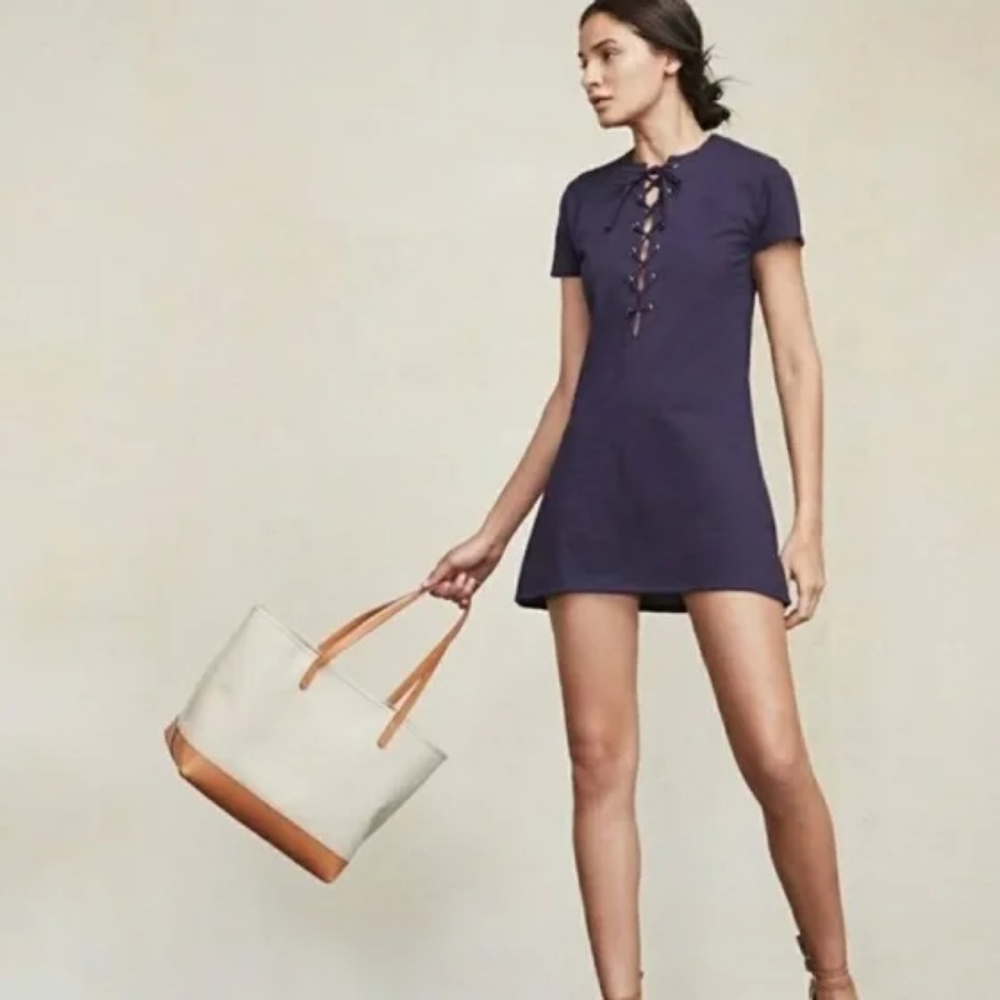 REFORMATION* Caroline Lace Up Mini Dress